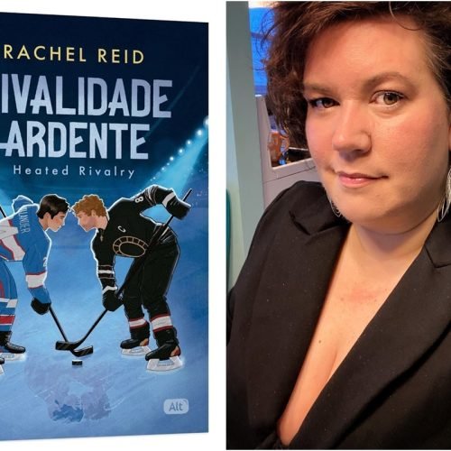 1 de 1 Montagem de imagens mostra a capa do livro Rivalidade Ardente (à esquerda) e a autora dos...
